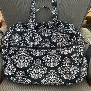 Vera Bradley Floral Black and White Weekender Bag - EUC